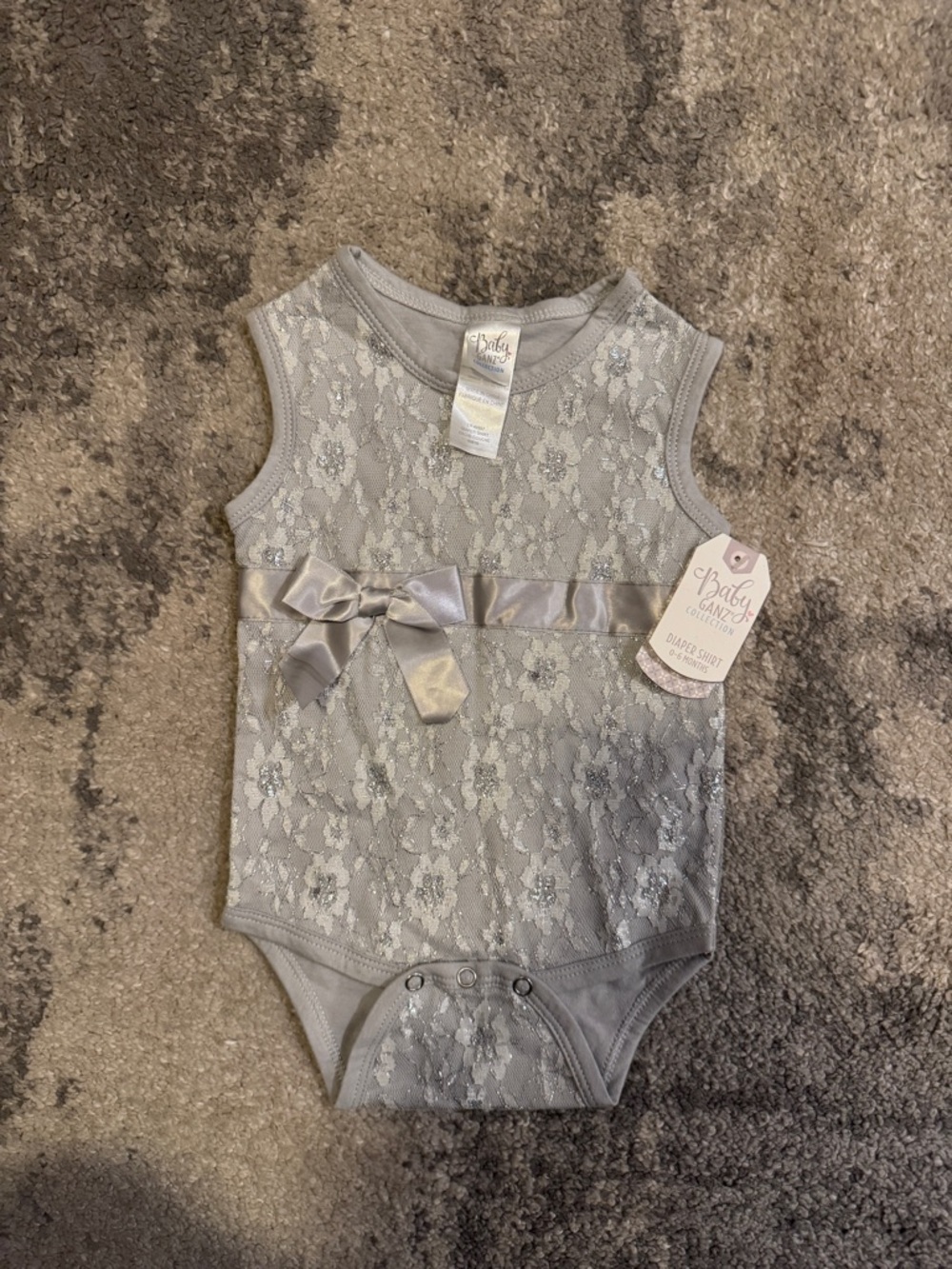 NWT Baby Ganz Girl Lace One-Piece Bodysuit